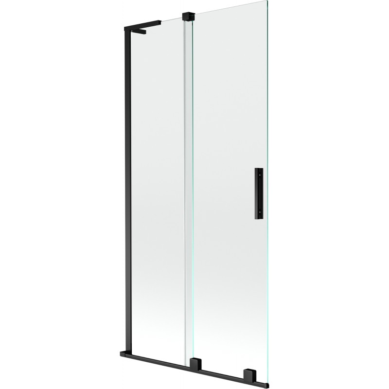 Mexen Velar L Badewannen-Faltwand 2-flügelig, 90 x 150 cm, transparent, schwarz - 896-090-003-01-70