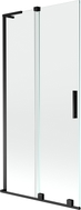 Mexen Velar L Badewannen-Faltwand 2-flügelig, 90 x 150 cm, transparent, schwarz - 896-090-003-01-70