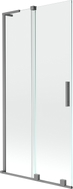 Mexen Velar L Duschwand, 2-flügelig, verschiebbar 90 x 150 cm, transparent, Gun Metal - 896-090-003-01-95