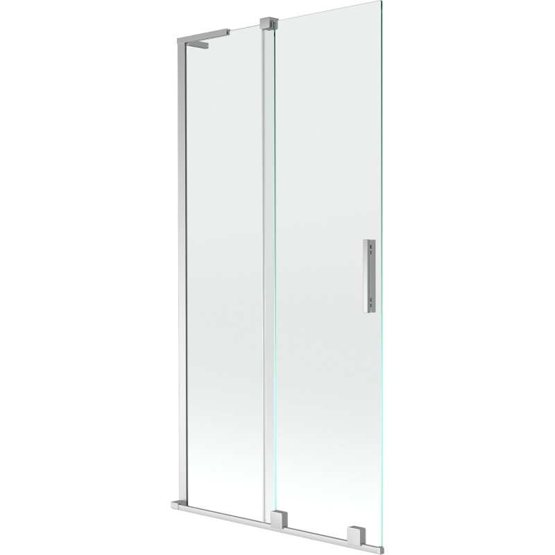 Mexen Velar L Badewannenabtrennung 2-flügelig schiebbar 95 x 150 cm, transparent, Chrom - 896-095-003-01-01