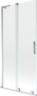 Mexen Velar L Badewannenabtrennung 2-flügelig schiebbar 95 x 150 cm, transparent, Chrom - 896-095-003-01-01