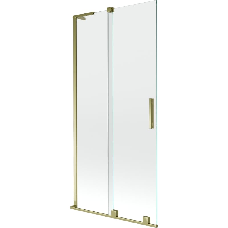 Mexen Velar L Badewannenfaltwand 2-flügelig verschiebbar 95 x 150 cm, transparent, gold - 896-095-003-01-50