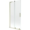 Mexen Velar L Badewannenabtrennung 2-flügelig, Schiebetür 95 x 150 cm, transparent, gebürstetes Gold - 896-095-003-01-55
