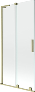 Mexen Velar L Badewannenabtrennung 2-flügelig, Schiebetür 95 x 150 cm, transparent, gebürstetes Gold - 896-095-003-01-55