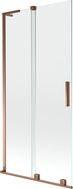Mexen Velar L Badewannen-Faltwand mit 2 Schwenktüren 95 x 150 cm, transparent, Roségold - 896-095-003-01-60