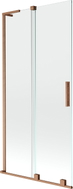 Mexen Velar L Badewannenfaltwand 2-flügelig verschiebbar 95 x 150 cm, transparent, gebürstetes Kupfer - 896-095-003-01-65