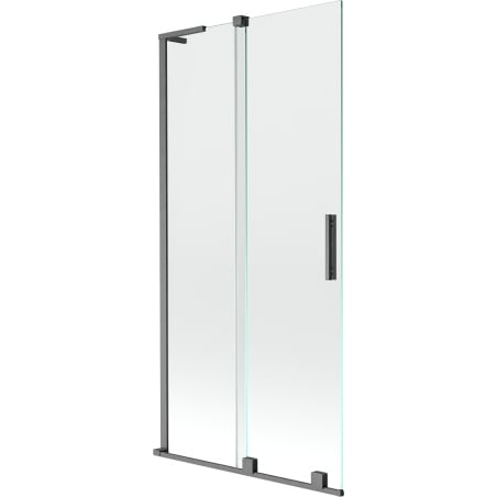 Mexen Velar L zweiflügelige Duschabtrennung, verschiebbar, 95 x 150 cm, transparent, gebürstet Gun Gray - 896-095-003-01-66