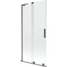 Mexen Velar L zweiflügelige Duschabtrennung, verschiebbar, 95 x 150 cm, transparent, gebürstet Gun Gray - 896-095-003-01-66