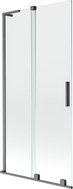 Mexen Velar L zweiflügelige Duschabtrennung, verschiebbar, 95 x 150 cm, transparent, gebürstet Gun Gray - 896-095-003-01-66