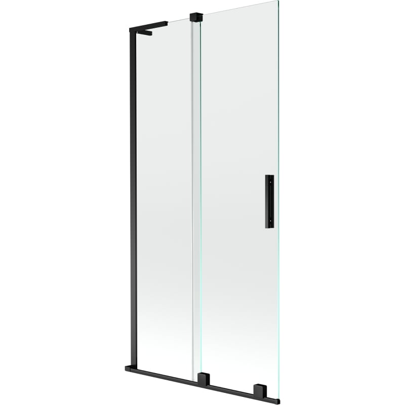 Mexen Velar L Badewannenabtrennung 2-flügelig Schiebetür 95 x 150 cm, transparent, schwarz - 896-095-003-01-70