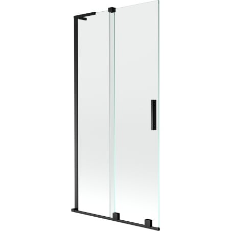 Mexen Velar L Badewannenabtrennung 2-flügelig Schiebetür 95 x 150 cm, transparent, schwarz - 896-095-003-01-70