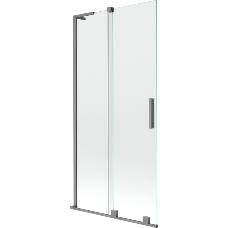 Mexen Velar L zweiflügelige, verschiebbare Duschwand 95 x 150 cm, transparent, Gun-Metal - 896-095-003-01-95