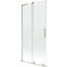 Mexen Velar L zweiflügelige, verschiebbare Duschwand 95 x 150 cm, transparent, gebürsteter Nickel - 896-095-003-01-97
