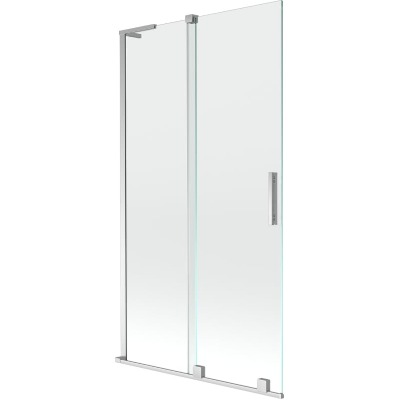 Mexen Velar L Duschabtrennung für Badewanne 2-flügelig verschiebbar 100 x 150 cm, transparent, chrom - 896-100-003-01-01