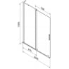 Mexen Velar L Badewannenaufsatz, 2-flügelig, verschiebbar, 100 x 150 cm, transparent, weiß - 896-100-003-01-20