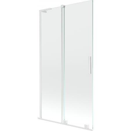 Mexen Velar L Badewannenaufsatz, 2-flügelig, verschiebbar, 100 x 150 cm, transparent, weiß - 896-100-003-01-20