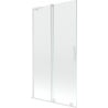 Mexen Velar L Badewannenaufsatz, 2-flügelig, verschiebbar, 100 x 150 cm, transparent, weiß - 896-100-003-01-20