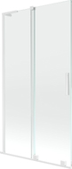 Mexen Velar L Badewannenaufsatz, 2-flügelig, verschiebbar, 100 x 150 cm, transparent, weiß - 896-100-003-01-20