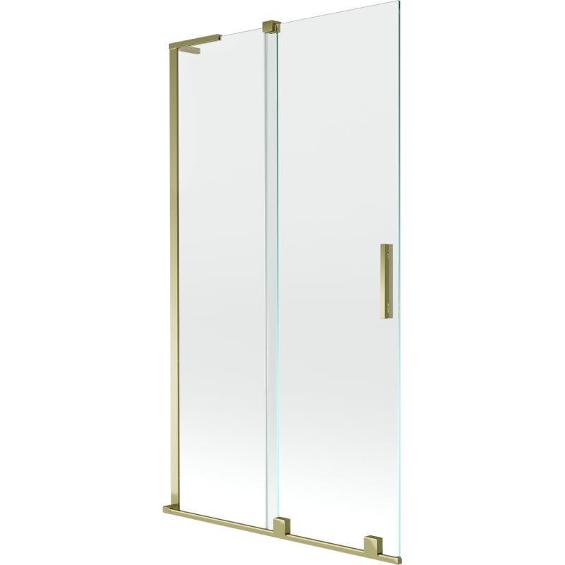 Mexen Velar L Badewannenfaltwand 2-flügelig verschiebbar 100 x 150 cm, transparent, gold - 896-100-003-01-50
