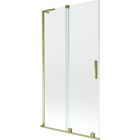 Mexen Velar L Badewannenfaltwand 2-flügelig verschiebbar 100 x 150 cm, transparent, gold - 896-100-003-01-50