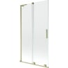 Mexen Velar L Badewannenfaltwand 2-flügelig verschiebbar 100 x 150 cm, transparent, gebürstetes Gold - 896-100-003-01-55