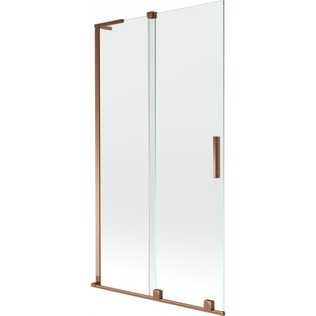 Mexen Velar L Badewannenfaltwand 2-flügelig verschiebbar 100 x 150 cm, transparent, Roségold - 896-100-003-01-60