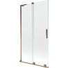 Mexen Velar L Badewannenfaltwand 2-flügelig verschiebbar 100 x 150 cm, transparent, Roségold - 896-100-003-01-60