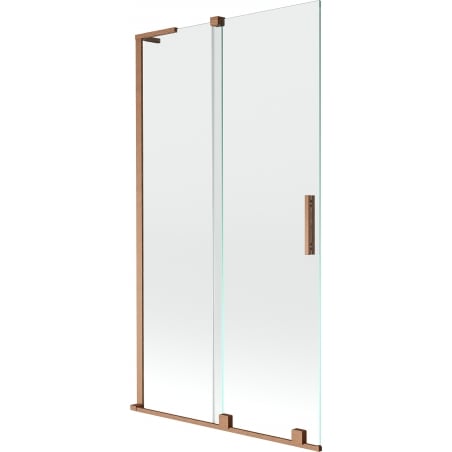Mexen Velar L Badewannenabtrennung 2-flügelig, verschiebbar 100 x 150 cm, transparent, gebürstetes Kupfer - 896-100-003-01-65