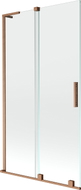 Mexen Velar L Badewannenabtrennung 2-flügelig, verschiebbar 100 x 150 cm, transparent, gebürstetes Kupfer - 896-100-003-01-65