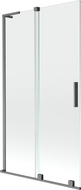 Mexen Velar L 2-flügelige Duschabtrennung, 100 x 150 cm, transparent, gebürstet in Gun Gray - 896-100-003-01-66
