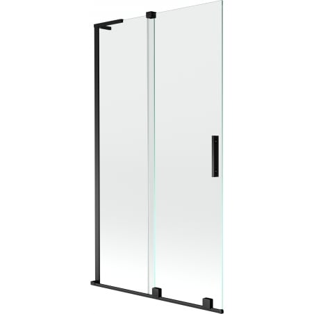 Mexen Velar L Badewannenabtrennung, 2-flügelig, 100 x 150 cm, transparent, schwarz - 896-100-003-01-70