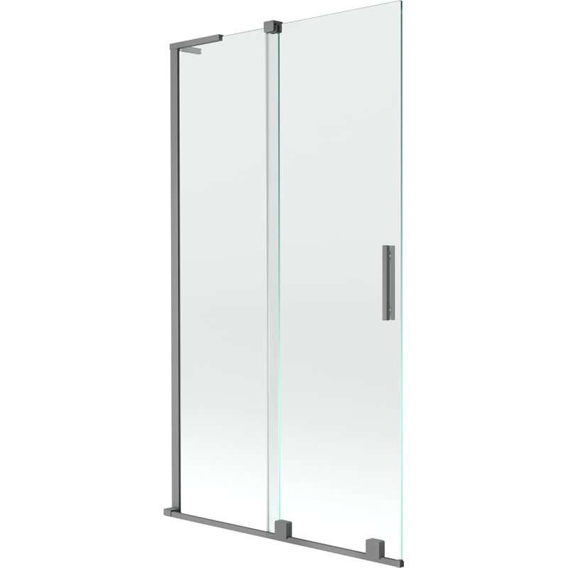 Mexen Velar L zweiflügelige, verschiebbare Duschwand 100 x 150 cm, transparent, gun metal - 896-100-003-01-95
