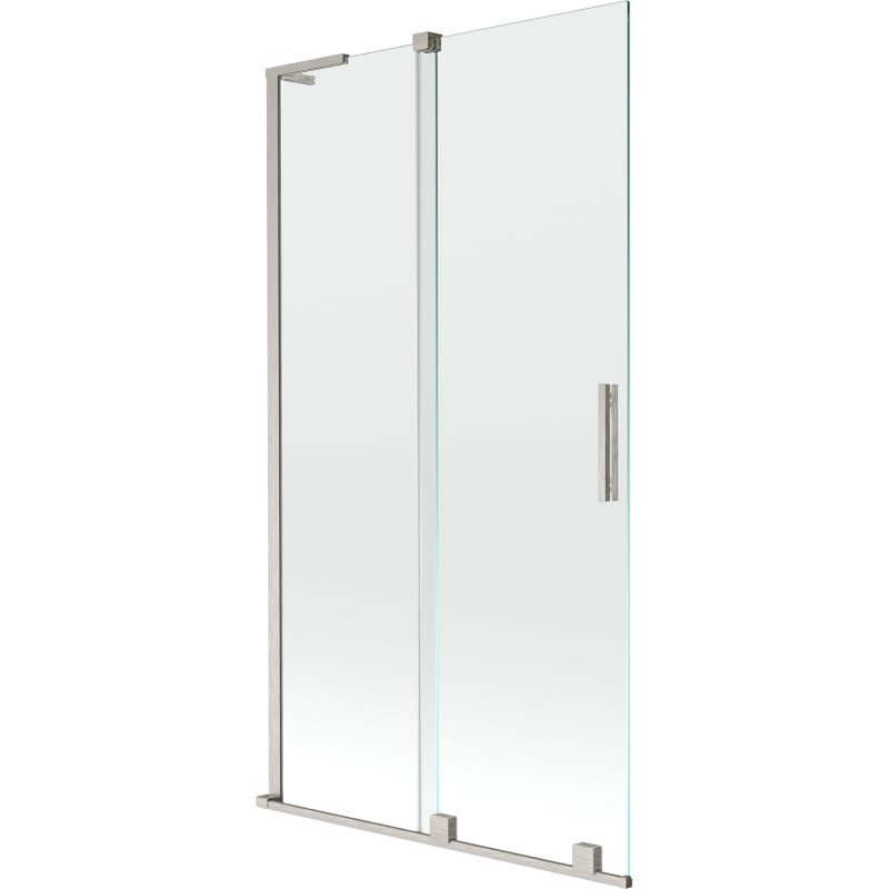 Mexen Velar L 2-flügelige, verschiebbare Duschabtrennung 100 x 150 cm, transparent, gebürstetes Nickel - 896-100-003-01-97