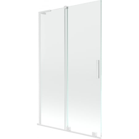 Mexen Velar L Badewannen-Faltwand 2-flügelig verschiebbar 110 x 150 cm, transparent, weiß - 896-110-003-01-20