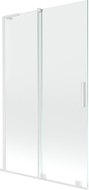 Mexen Velar L Badewannen-Faltwand 2-flügelig verschiebbar 110 x 150 cm, transparent, weiß - 896-110-003-01-20