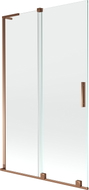 Mexen Velar L Badewannenwand 2-flügelig verschiebbar 110 x 150 cm, transparent, Roségold - 896-110-003-01-60