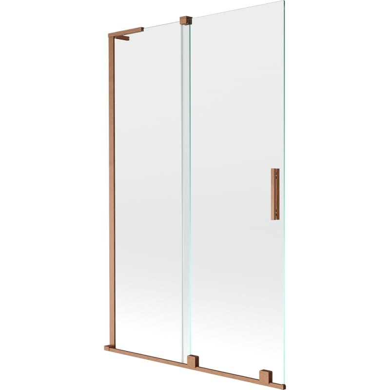 Mexen Velar L zweiflügelige, verschiebbare Duschabtrennung 110 x 150 cm, transparent, gebürstetes Kupfer - 896-110-003-01-65