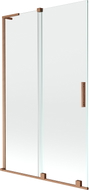 Mexen Velar L zweiflügelige, verschiebbare Duschabtrennung 110 x 150 cm, transparent, gebürstetes Kupfer - 896-110-003-01-65