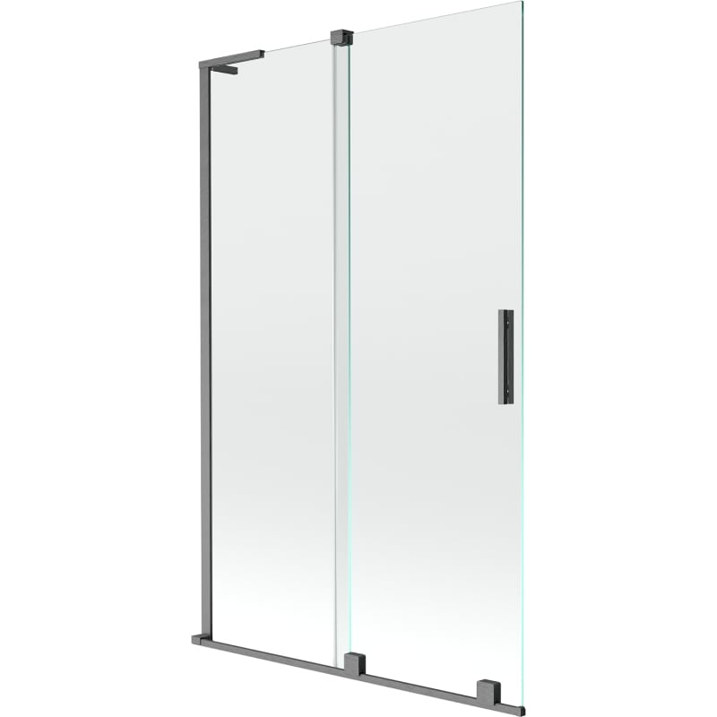 Mexen Velar L 2-flügelige verschiebbare Badewannenfaltwand 110 x 150 cm, transparent, gebürstetes Gun Gray - 896-110-003-01-66