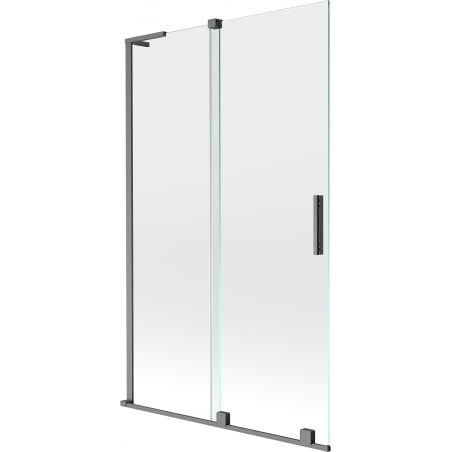 Mexen Velar L 2-flügelige verschiebbare Badewannenfaltwand 110 x 150 cm, transparent, gebürstetes Gun Gray - 896-110-003-01-66
