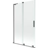 Mexen Velar L 2-flügelige verschiebbare Badewannenfaltwand 110 x 150 cm, transparent, gebürstetes Gun Gray - 896-110-003-01-66