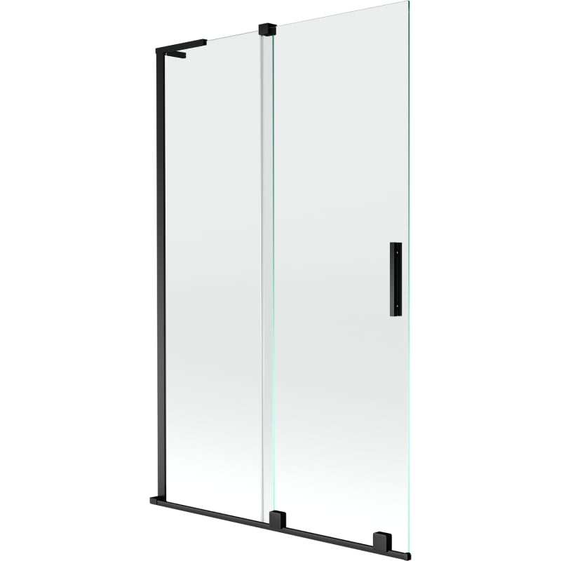 Mexen Velar L Badewannenwand 2-flügelig verschiebbar 110 x 150 cm, transparent, schwarz - 896-110-003-01-70