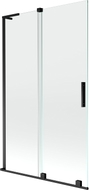 Mexen Velar L Badewannenwand 2-flügelig verschiebbar 110 x 150 cm, transparent, schwarz - 896-110-003-01-70