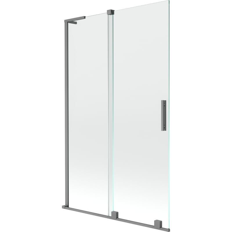 Mexen Velar L 2-flügelige Duschabtrennung, verschiebbar 110 x 150 cm, transparent, Gun Metal - 896-110-003-01-95