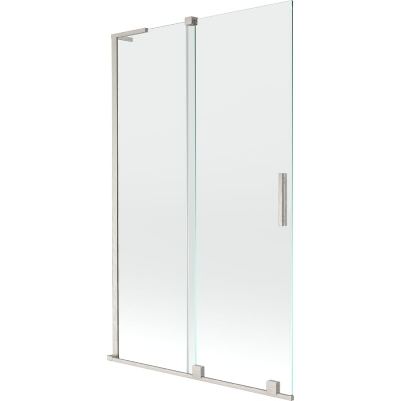 Mexen Velar L zweiflügelige, verschiebbare Duschwand 110 x 150 cm, transparent, gebürsteter Nickel - 896-110-003-01-97
