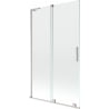 Mexen Velar L zweiflügelige, verschiebbare Duschwand 110 x 150 cm, transparent, gebürsteter Nickel - 896-110-003-01-97