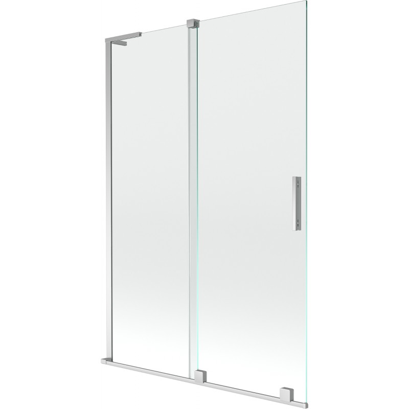 Mexen Velar L Badewannenfaltwand 2-flügelig schiebbar 120 x 150 cm, transparent, Chrom - 896-120-003-01-01