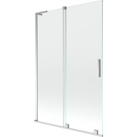 Mexen Velar L Badewannenfaltwand 2-flügelig schiebbar 120 x 150 cm, transparent, Chrom - 896-120-003-01-01