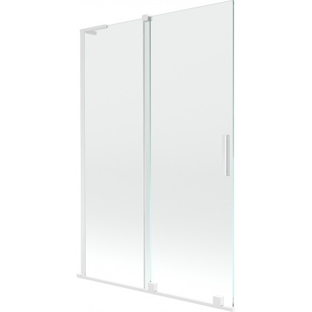 Mexen Velar L Badewannen-Faltwand 2-teilig verschiebbar 120 x 150 cm, transparent, weiß - 896-120-003-01-20