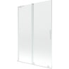 Mexen Velar L Badewannen-Faltwand 2-teilig verschiebbar 120 x 150 cm, transparent, weiß - 896-120-003-01-20